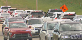 愛民頓西南部道路工程及交通擠塞畫面