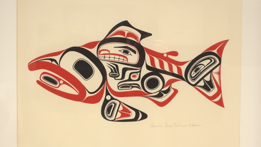 Bill Reid《Haida Dog Salmon - Skaagi》作品圖片。
