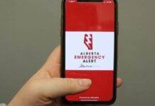 Alberta Emergency Alert 應用程式畫面