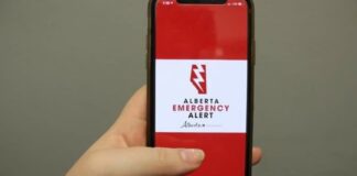 Alberta Emergency Alert 應用程式畫面