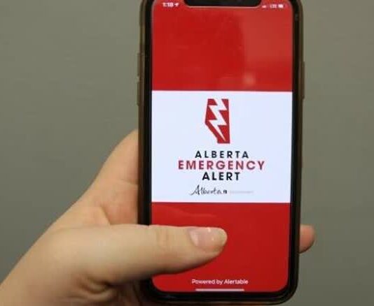 Alberta Emergency Alert 應用程式畫面