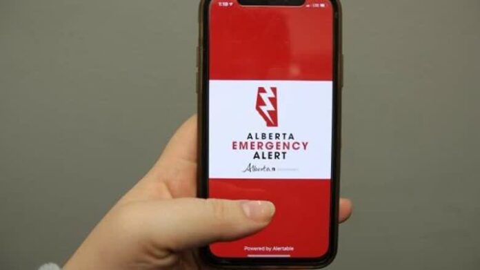 Alberta Emergency Alert 應用程式畫面