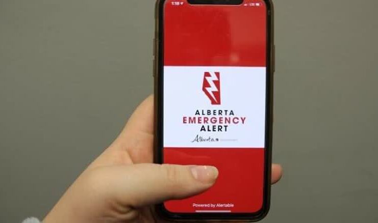 Alberta Emergency Alert 應用程式畫面