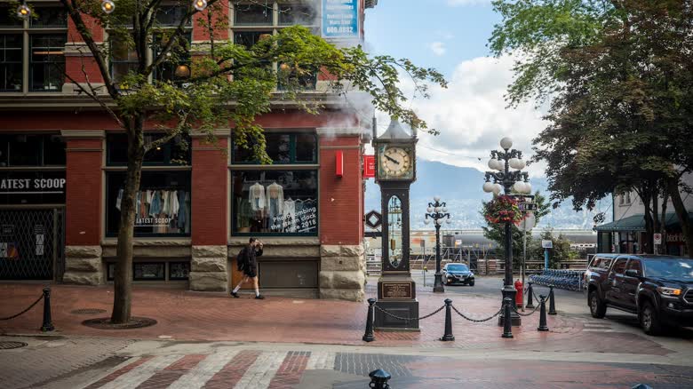 溫哥華Gastown蒸汽鐘一帶街景。