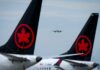 停泊中的Air Canada客機，配合航空業勞資協議消息。