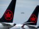 停泊中的Air Canada客機，配合航空業勞資協議消息。