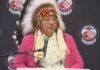 原住民大會通過決議要求保障條約權利，圖為 AFN 全國大酋長 Cindy Woodhouse Nepinak。