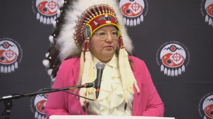 afn-featured-followup 原住民大會通過決議要求保障條約權利,圖為 AFN 全國大酋長 Cindy Woodhouse Nepinak。