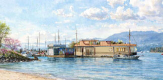擬建於Vancouver Heritage Harbour Marina的海上水療中心效果圖。