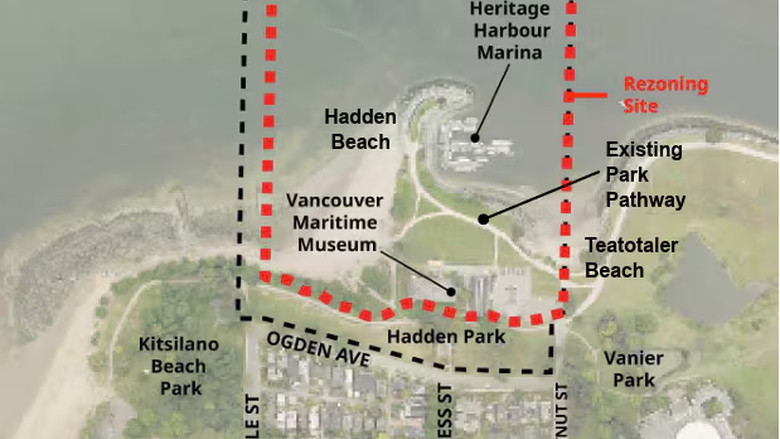 Hadden Park及Heritage Harbour Marina重劃位置圖。