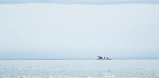 An icebreaker ship.