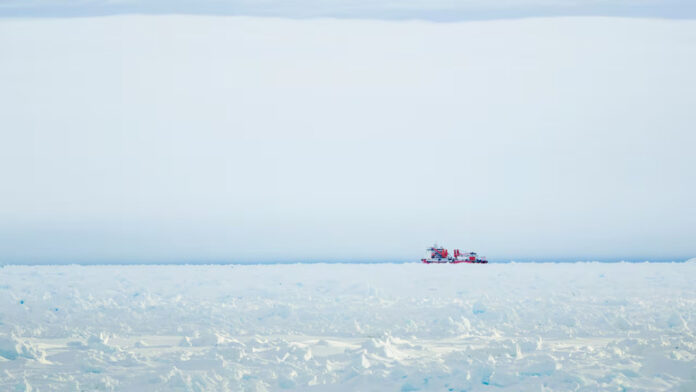 An icebreaker ship.