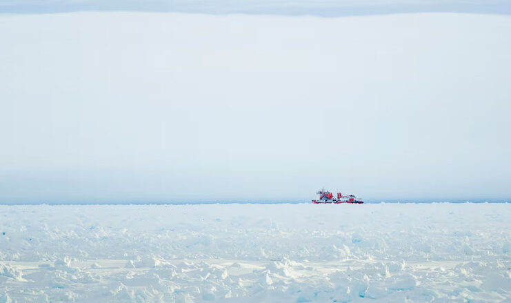 An icebreaker ship.