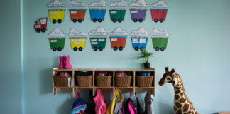 Children's backpacks and shoes are seen at a daycare franchise, in Langley, B.C., on May 29, 2018. The Association of Canadian Early Learning Programs says that several preschools in Alberta are on the verge of closing. THE CANADIAN PRESS/Darryl Dyck