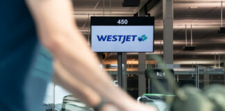 WestJet機場服務畫面。