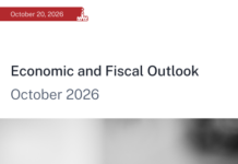 國會預算官辦公室2026年10月經濟及財政展望報告封面。圖片來源：國會預算官辦公室（Parliamentary Budget Office）。