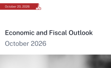 國會預算官辦公室2026年10月經濟及財政展望報告封面。圖片來源：國會預算官辦公室（Parliamentary Budget Office）。