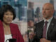鄒至蕙（左）與Brad Bradford在CBC多倫多市長選舉辯論交鋒。資料圖片來源：CBC。