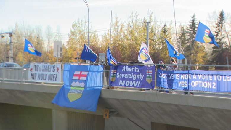 Whitemud Drive的公投獨立派集會