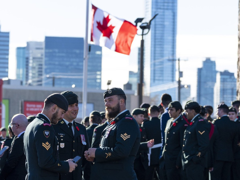 Mourners leave a funeral for Sgt. Morgan Wong at Park Memorial Funeral Home on Oct. 25 in Edmonton. Wong was one of the four Canadian Armed Forces members killed last week in the CFB Wainwright fire. Photo by Greg Southam / 10113056A